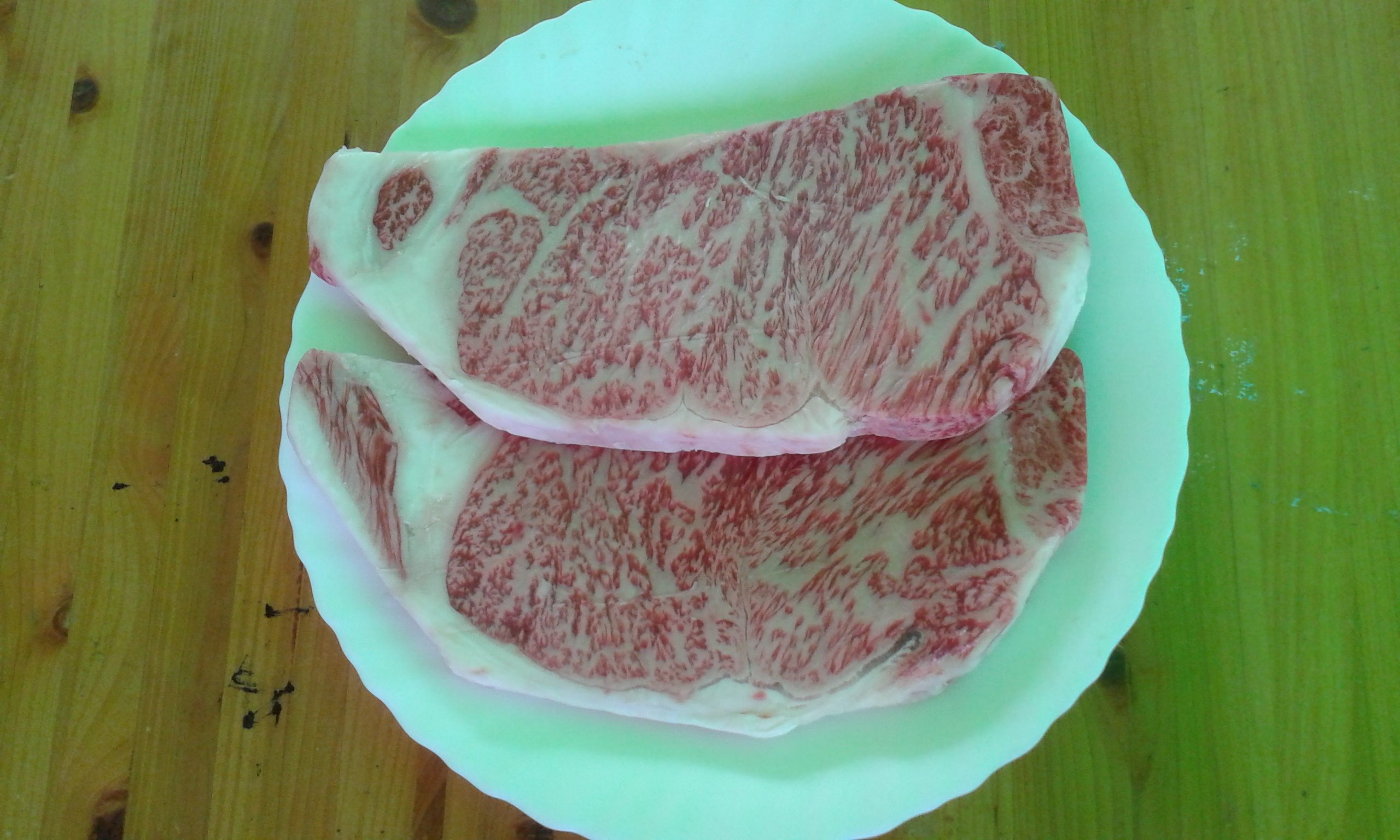 japanese wagyu and fresh wasabi